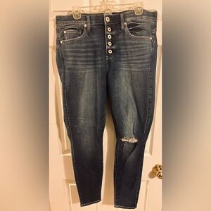 Torrid - Dark Blue Ripped Skinny Jeans 16